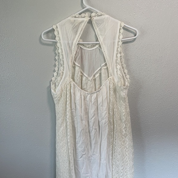 KORI AMERICA M sleeveless keyhole ivory lace dress - Picture 2 of 6